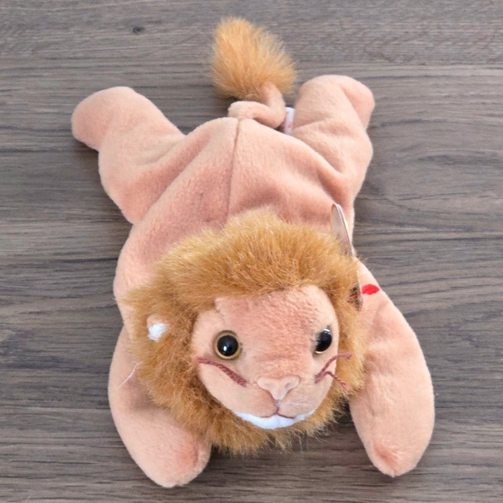 Ty Beanie Babies Roary the Lion Plush Stuffed Animal Tan Brown Vintage‎ 1996
